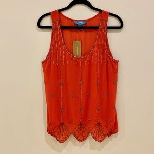 NWT Francesca's Red Beaded Tank